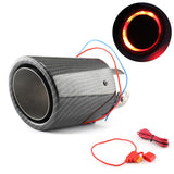 【Car Exhaust Pipe Light 】Universal Car LED Exhaust Muffler Tip Pipe Red/Blue Light Flaming Straight Car Modified Single Outlet Exhaust Pipe Tail Throat