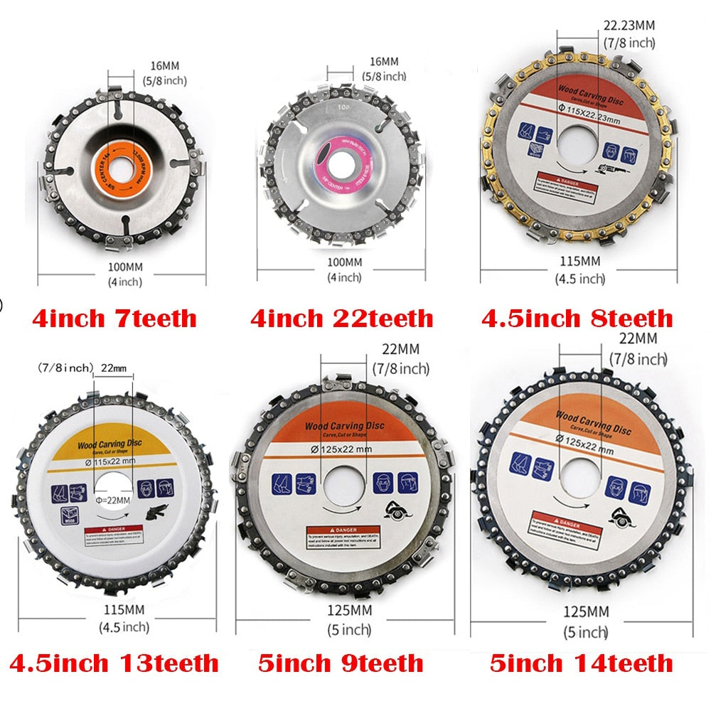 【CA213 】4/4.5/5 Inch Grinder Chain Disc Woodworking Chain Saws Plate Tool