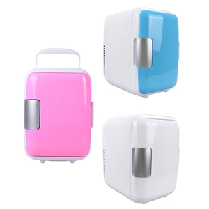 【Mini Car Fridge】Portable Mini 4L Car Fridge Refrigerator Cooler Warmer Compact Skincare Milk Beer AC/DC for Office Camping