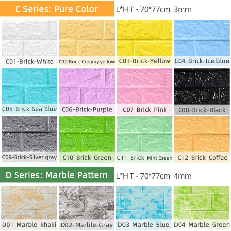 3D Waterproof Stickers Wall Papers Home decor