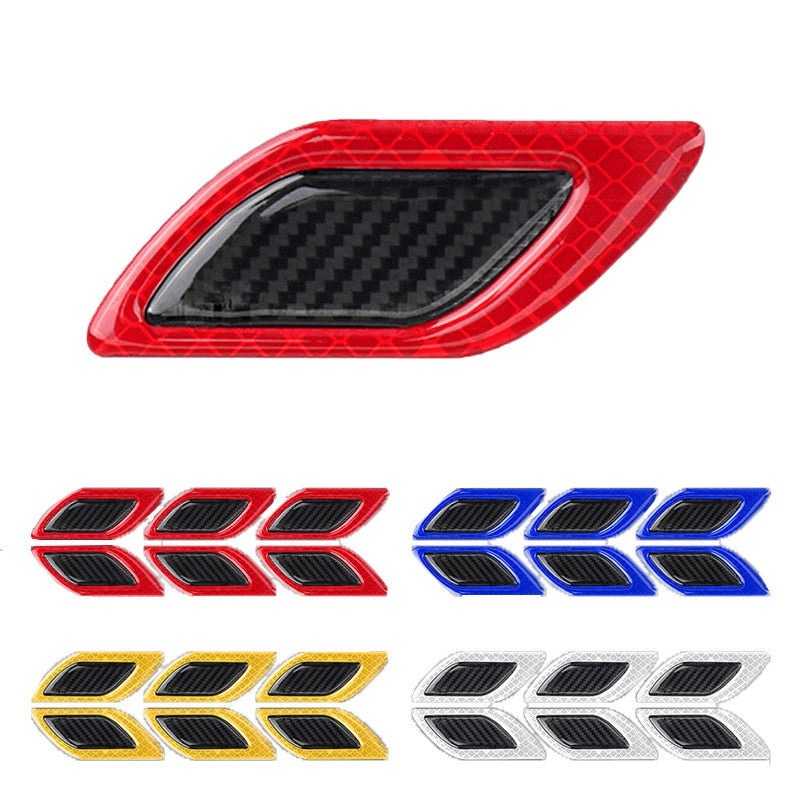 6PCS/Lot Carbon Fiber Car Sticker