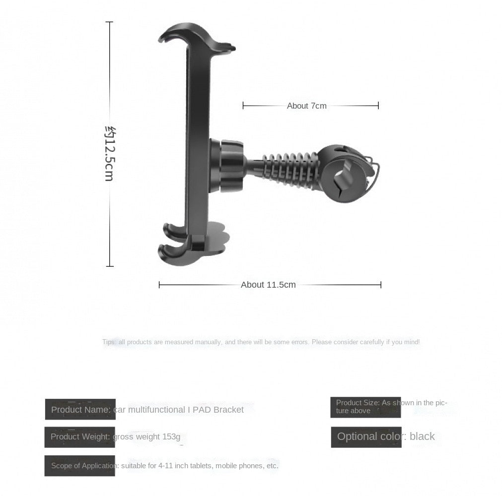 Adjustable Car Headrest Tablet & Phone Stand