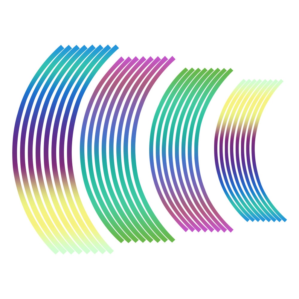 【LV011】16 Strips Wheel Sticker Reflective Rim Stripe Tape Bike Motorcycle Car Fit for 10-18 Inch Tire Car Accessories