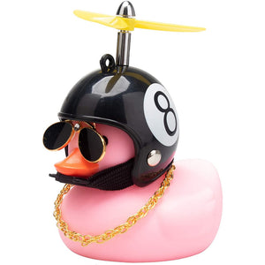 【LV062】Car Cute Little Yellow Duck With Helmet Propeller Wind-breaking Wave-breaking Duck