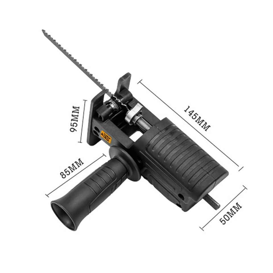 【Electric Saw Adapter】Portable Reciprocating Electric Saw Adapter Electric Drill Modified Tool Attachment with 3 Saw Blades for Wood Metal Cutting