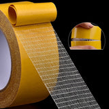 YX Double-sided Fiberglass Grid Sticky Adhesive Fiber Transparent Mesh Tape Strong Waterproof Tape Thick 20 Meter