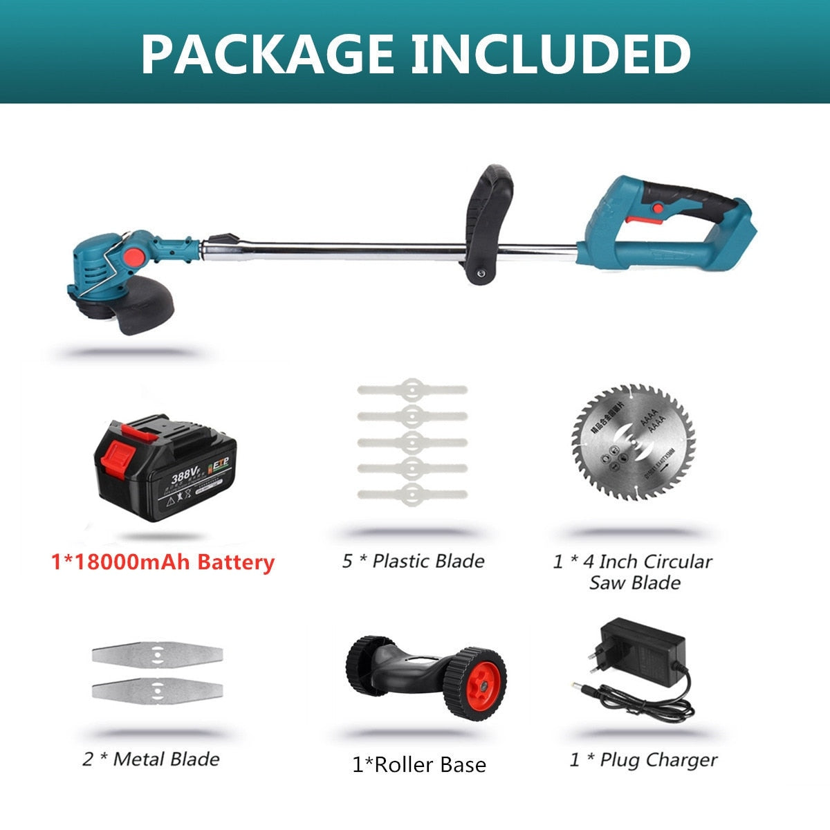 1800W Electric Grass Trimmer for 18V Makita Battery