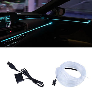 【LV005】Wire Car Interior lights Ambient LED Flex Rgb Strip Auto Flexible Atmosphere Neno Tube Soft USB Lamp Lighting Rope Tape Light