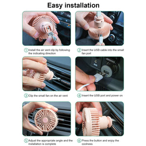 360° Rotating Car Cooling Fan with USB Amplifier