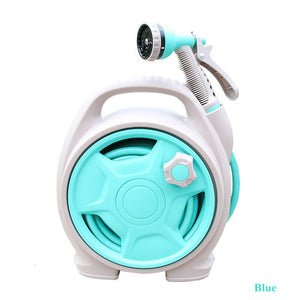 【Wash Hose Car】Mini Portable Garden Pipe Hose Reel Cart With Water Spray Gun Set Agricultural Home Garden Storage Suit Cart Car Wash Hose Car