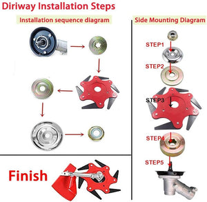 【Lawn Mower Blade】Agricultural Weeder Blade Head Serrated Six-leaf Cutter Mower Blade Six-leaf Cutter Grass Head Garden Mower Blade Accessories