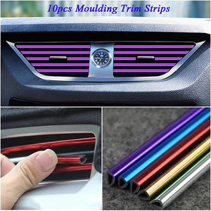 Car Air Conditioner Outlet Trim Strips - U Shape, 10Pcs