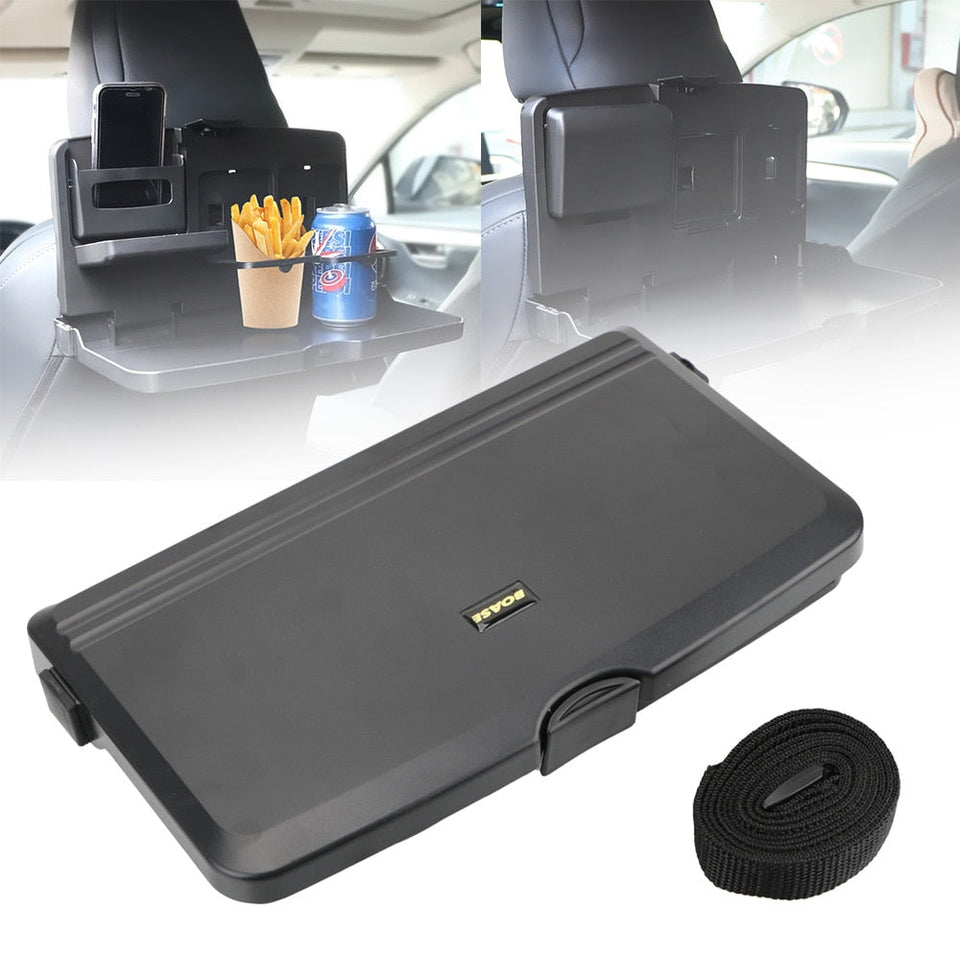 【Car Folding Table】Car Folding Food Cup Tray Dining Table Drink Holder Backseat Cup Holder Car Interior Storage Shelf Auto Accessories