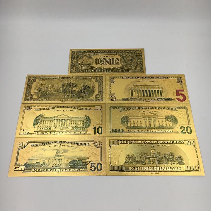 24K Gold Foil 7-Piece USA Money Set