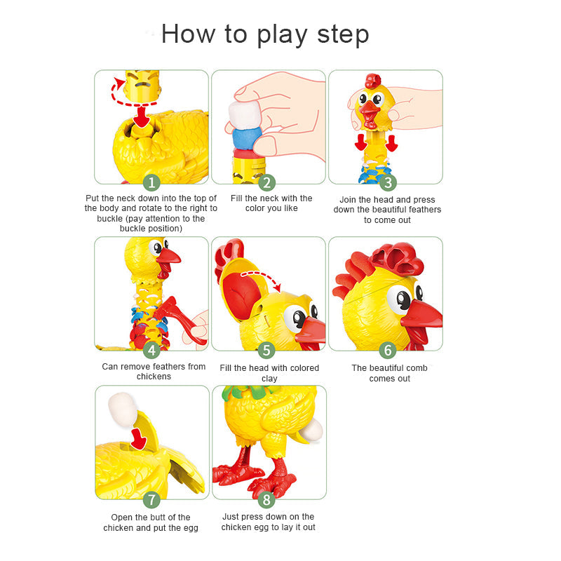 BROADREAM Plasticine Plucking Chicken Set
