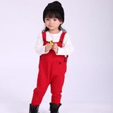 Spring Children Kids Candy Color Bib Harem Pants 1-5Yrs Boys Girls Pocket Knitted Overalls Jumpsuits Baby Clothing