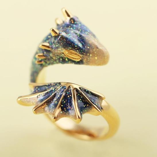 Gold Topaz Dragon Ring