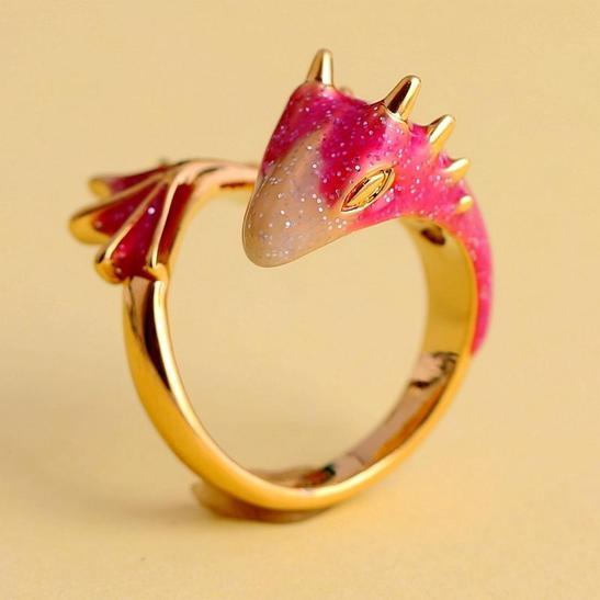 Gold Topaz Dragon Ring