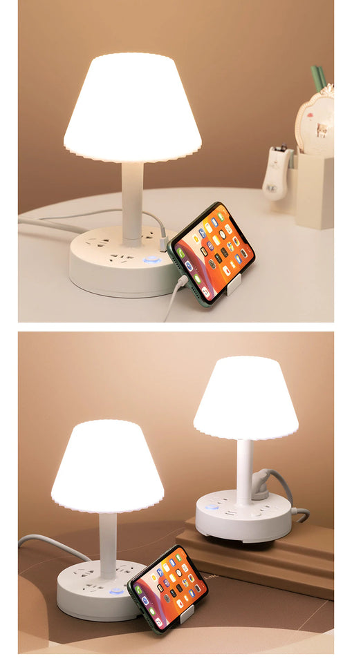 Power Strip+Table Lamp+Cellphone Holder Mutifunction