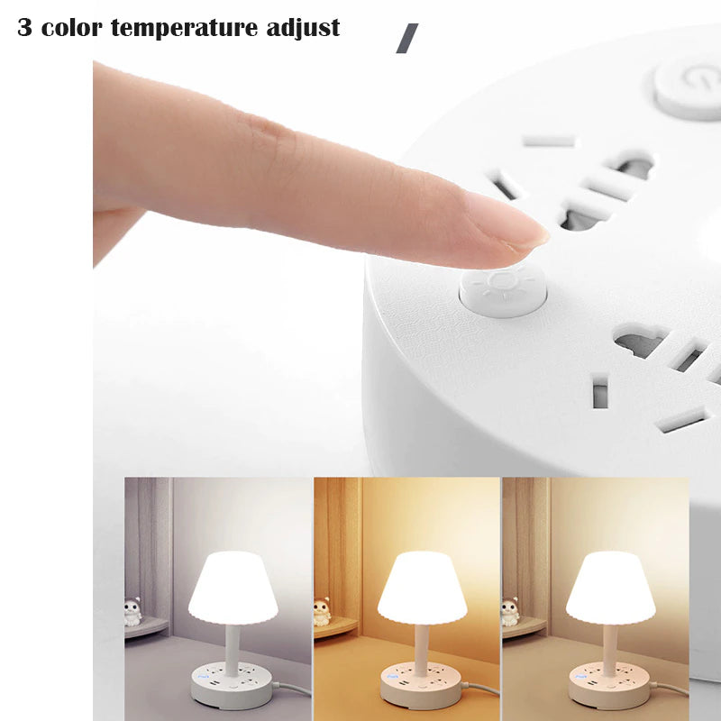 Power Strip+Table Lamp+Cellphone Holder Mutifunction