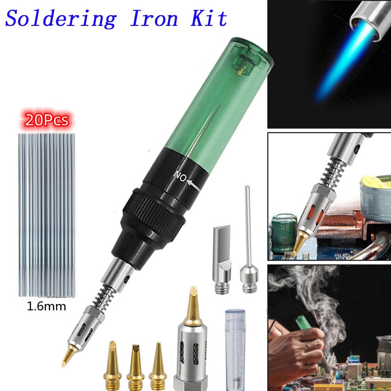 【LH157】4 IN 1 Gas Soldering Iron Gas Blow Torch Gun Portable Wireless Heating Tool Electric Blow Pen Torch Welding Tool for Motherboard