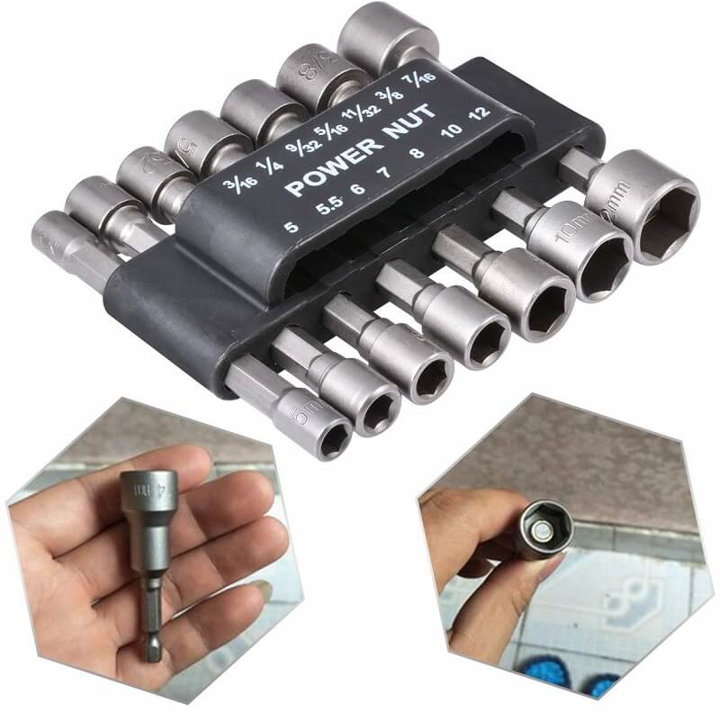 4PCS Socket Wrench Power Nut Driver Set