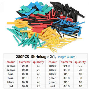 【CA049】164pcs Thermoresistant Tube Heat Shrink Wrapping KIT