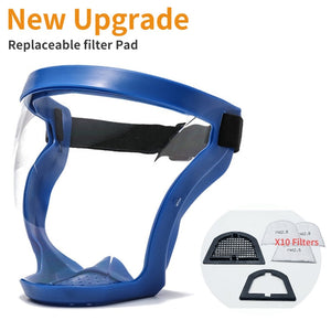 Transparent Face Mask Full Face Shield Safety Glasses Eye Protection Mask Windproof Dustproof Anti-splash full face helmet