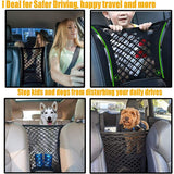 【LV008】Car Storage Net Bag Between Seats Car Divider Pet Barrier Stretchable Elastic Mesh Bag Organizer Auto Accessories