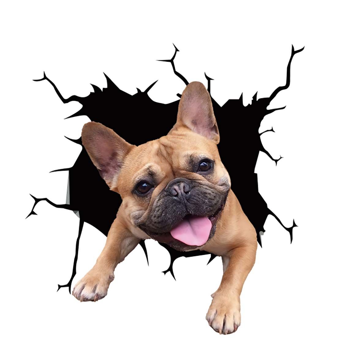 3D French Bulldog Car Stickers