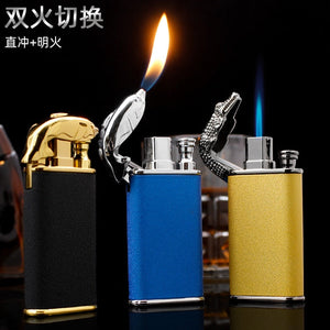 Alligator Dual Flame Metal Cigar Lighter