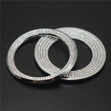 【LV018】3D Diamond Car Steering Wheel Logo Decoration Stickers Bling Rhinestone Auto Interior Accessories for Girls