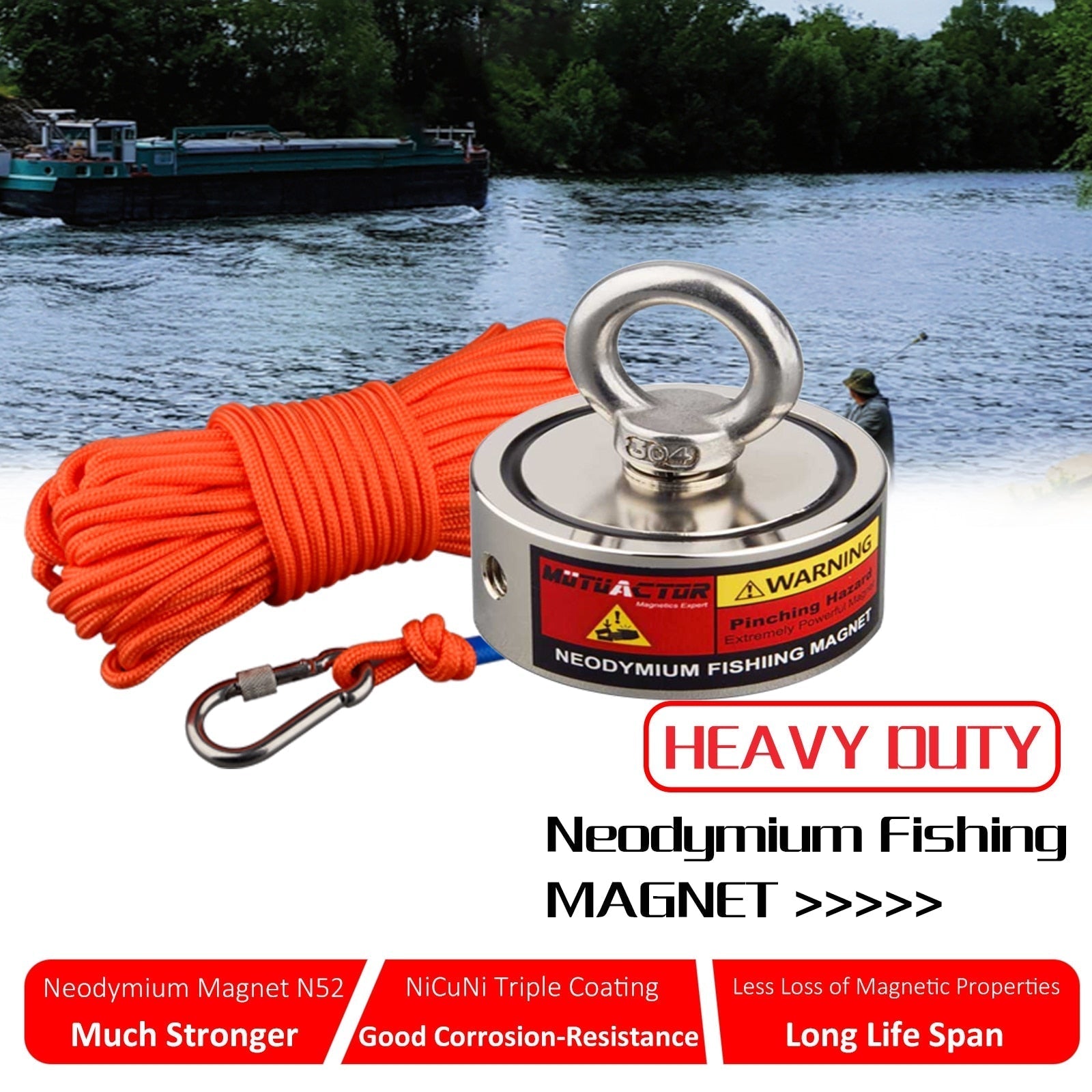 160KG*2 Double Side Fishing Magnets D60mm