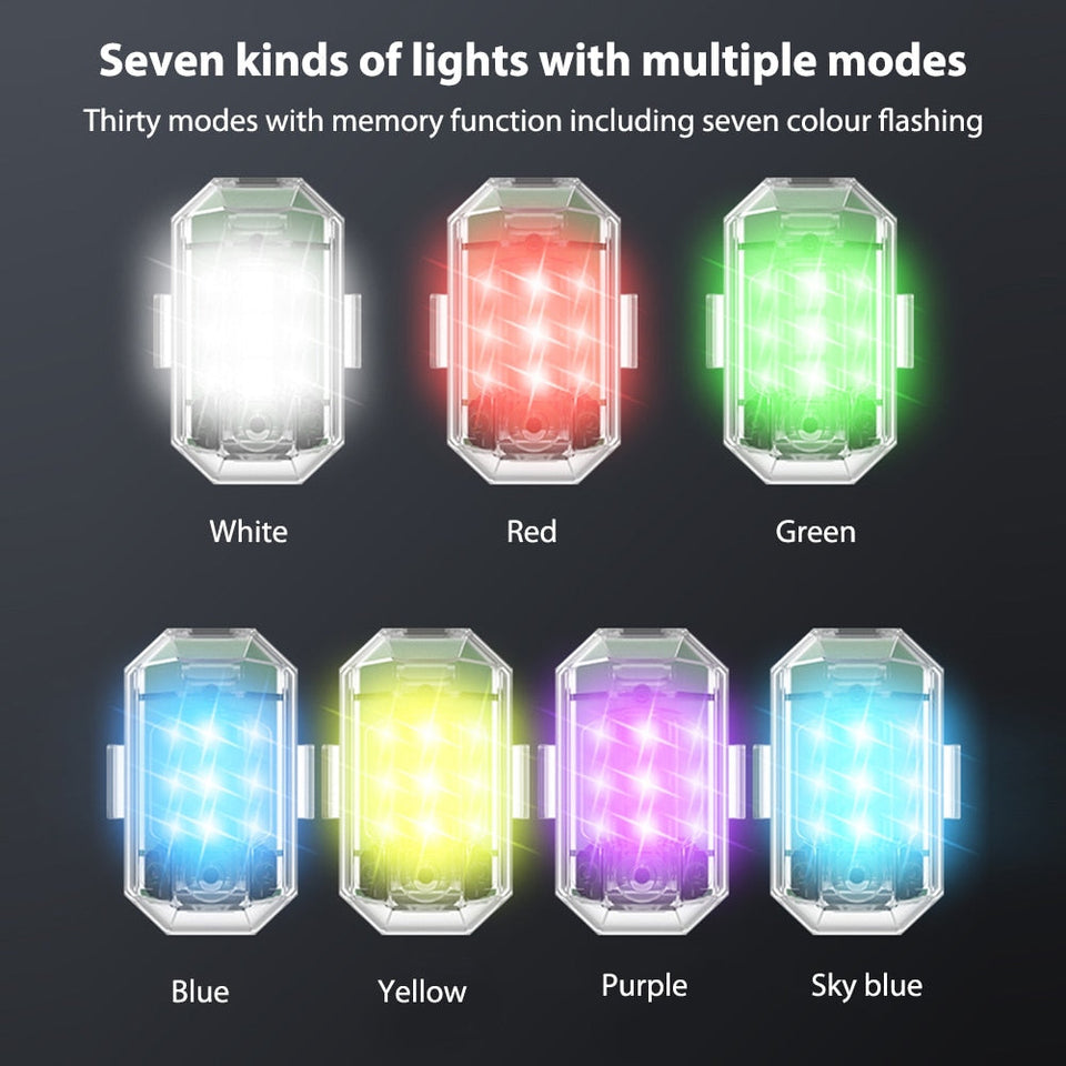 【LM256】7 Colors Aircraft Flashing Remote Control Light