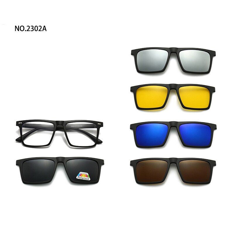 love609---6 In 1 Custom Men Polarized Optical Magnetic Sunglasses