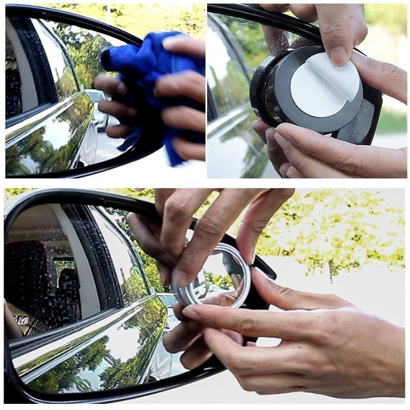 Car Round Frame Convex Blind Spot Mirror Set