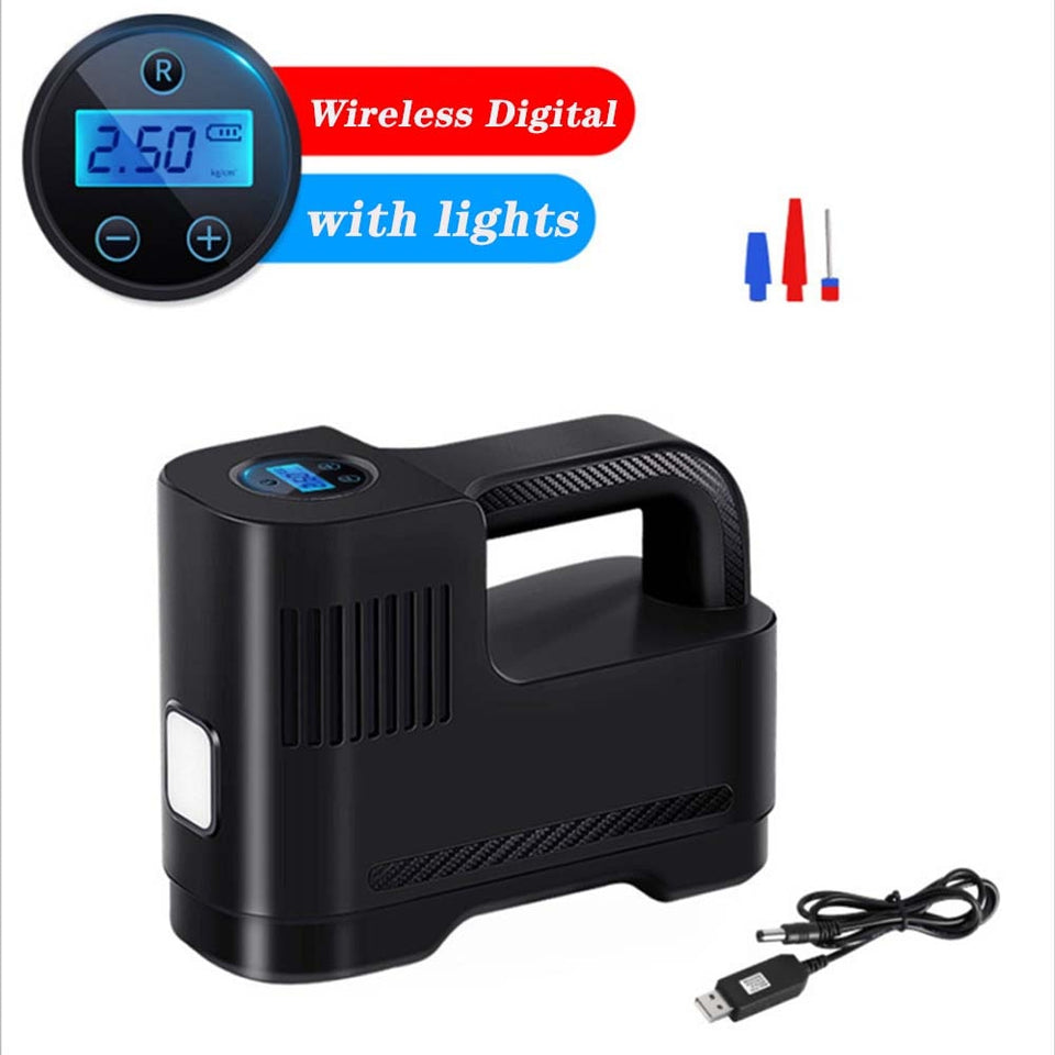 Wireless Smart Vehicle Air Pump Portable Air Compressor DC 12V Digital Tire Pump With LED Light For Car Bike Motorcycle Balls