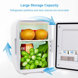 Portable Mini Fridge with Refrigeration and Warming Functions