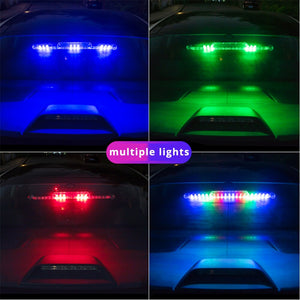 【Solar LED Alarm Lights】Solar RGB Car Strobe Warning Light LED Anti Collision Lights Flasher Stroboscopes Emergency Warning Lighting Parking Signal Lamp