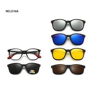 love609---6 In 1 Custom Men Polarized Optical Magnetic Sunglasses