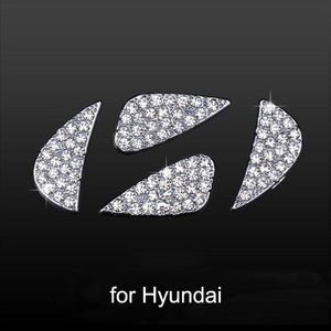 【LV018】3D Diamond Car Steering Wheel Logo Decoration Stickers Bling Rhinestone Auto Interior Accessories for Girls