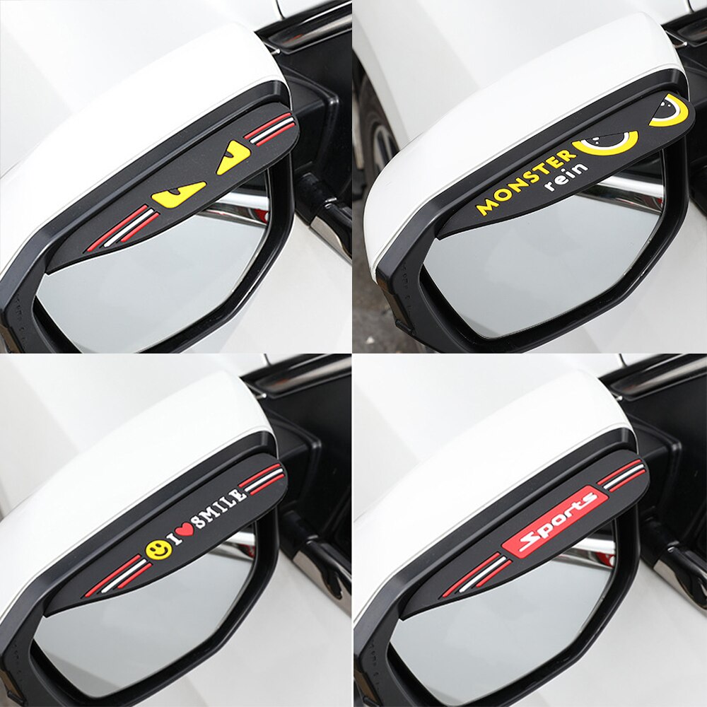 2Pcs Car Rearview Mirror Rain Shield Snow Guard Sun Visor Shade Protector