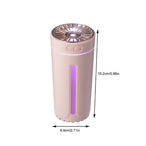 【LED Air Humidifier】Air Humidifier Timing Auto-off USB Diffuser Portable Car Humidification Mist Maker Equipment for Bedside Black