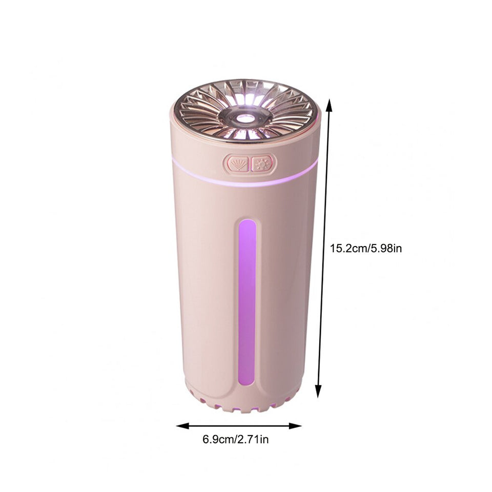 【LED Air Humidifier】Air Humidifier Timing Auto-off USB Diffuser Portable Car Humidification Mist Maker Equipment for Bedside Black