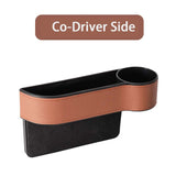 Seat Side Organizer Cup Holder For Cars Leather Multifunctional Auto Seat Gap Filler Storage Box Seat Pocket Stowing Tidying