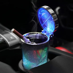 LED-Lit Car Ashtray and Cigarette Holder