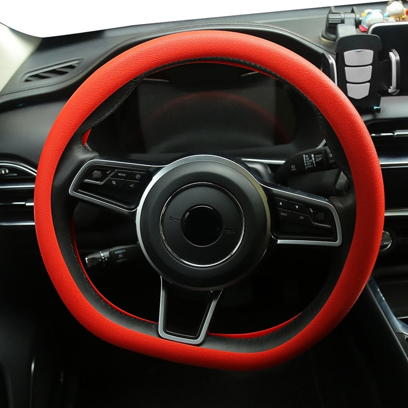 【Anti-slip Steering Wheel Protective】Universal Solid Color Anti-slip Silicone Car Steering Wheel Protective Cover Practical Non-slip Car Steering Wheel Cover Silicon