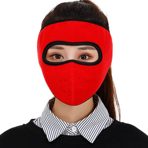 【Winter Full Face Mask】Winter Full Face Mask Outdoor Cycling Sports Windproof Dust-Proof Masks Fashion Fleece Thick Warm Earmuff Unisex Breathable Mask