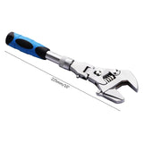 【LH108】5 in 1 Adjustable Ratchet Wrench 10 Inch Torque Wrench with 180° Folding Spanner