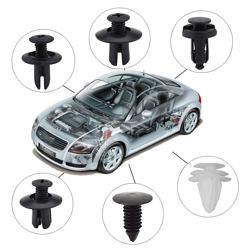 【LV066】Auto Fastener Clip Plastic Clips Fasten Bumper Door For Cars 100pcs Trim Fitting Disassembly Tool Remove Retain Rivets